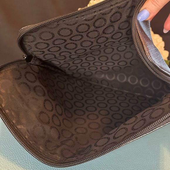 Bvlgari Saffiano Leather Black Zip Pouch Clutch Portfolio Case NWOT - Picture 4 of 4